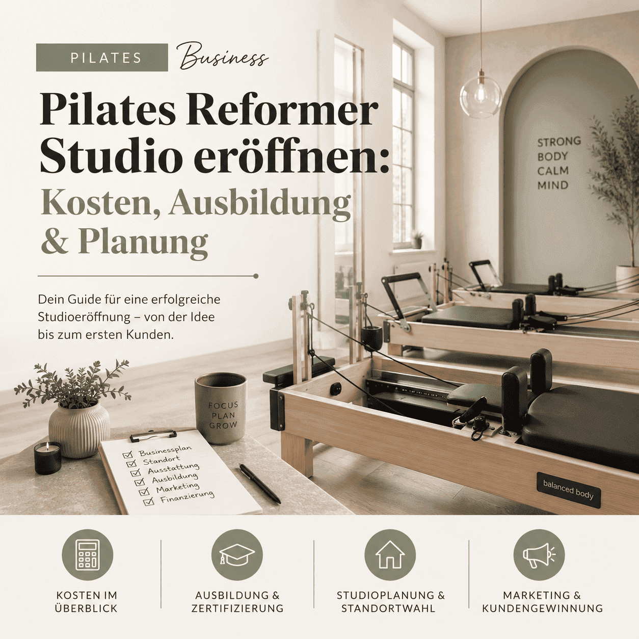 Pilates Reformer Studio eröffnen Kosten, Ausbildung & Planung