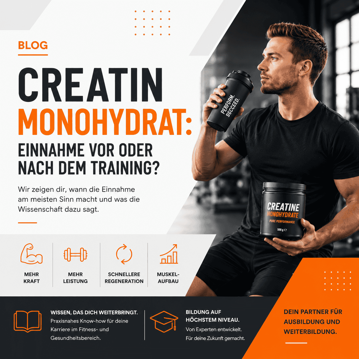 Creatin Monohydrat Einnahme vor oder nach dem Training
