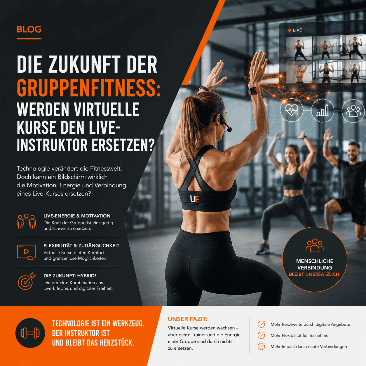 Die Zukunft der Gruppenfitness Werden virtuelle Kurse den Live-Instruktor ersetzen