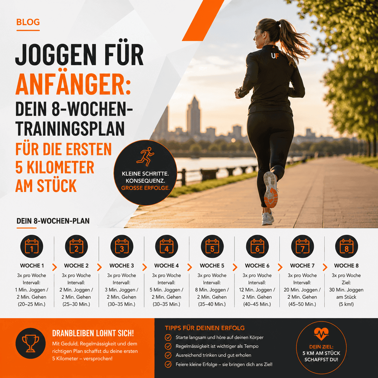 Joggen für Anfänger Dein 8-Wochen-Trainingsplan für die ersten 5 Kilometer am Stück